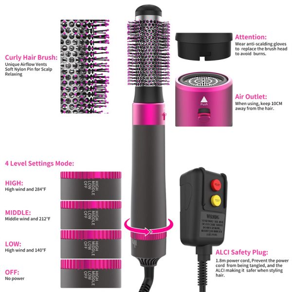 Professional 5 In 1 Hair Dryer Brush Dryer And Straightening Brush - Image 5