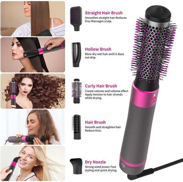 Professional 5 In 1 Hair Dryer Brush Dryer And Straightening Brush - Image 7